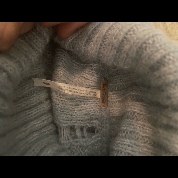 Free People blue turtleneck sweater - Picture 3 of 5